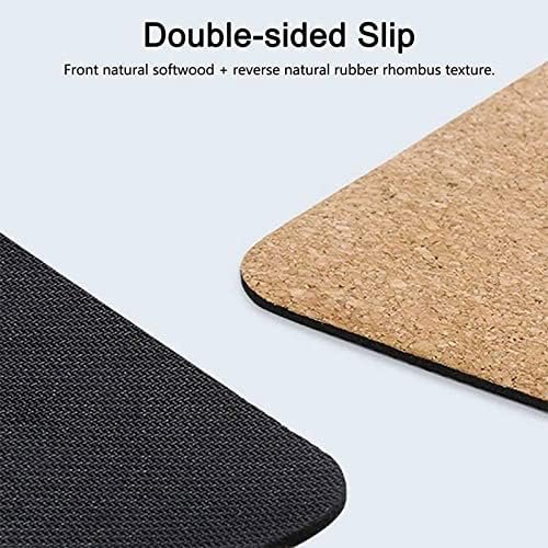 183X66Cm Natural Cork Rubber Yoga Mat Fitness Gym Sports Mats Pilates Exercise Pads Non-Slip Yoga Mats 5Mm (Color : Wood Color) - Image 2