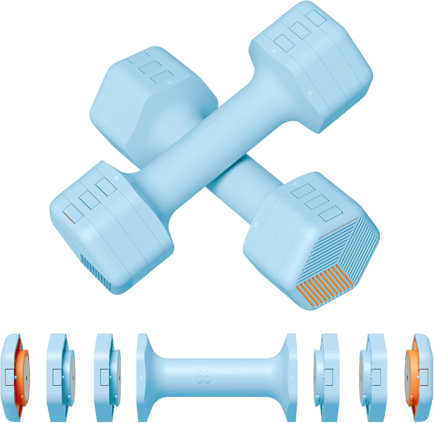 Adjustable Dumbbells Set- 2 lb 3lb 4lb 5lb Free Weights Set for Home Gym Equipment Workouts Strength Training for Women, Men