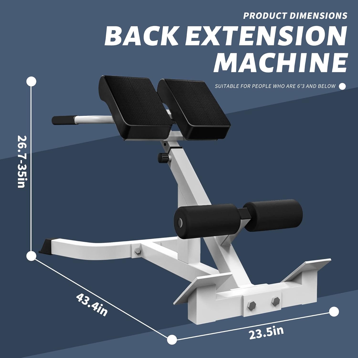 Roman Chair Back Extender - Angle & Height Dual Adjustable Hyperextension Bench for Home Gym - Adjustable Back Exercise Machine - Image 2