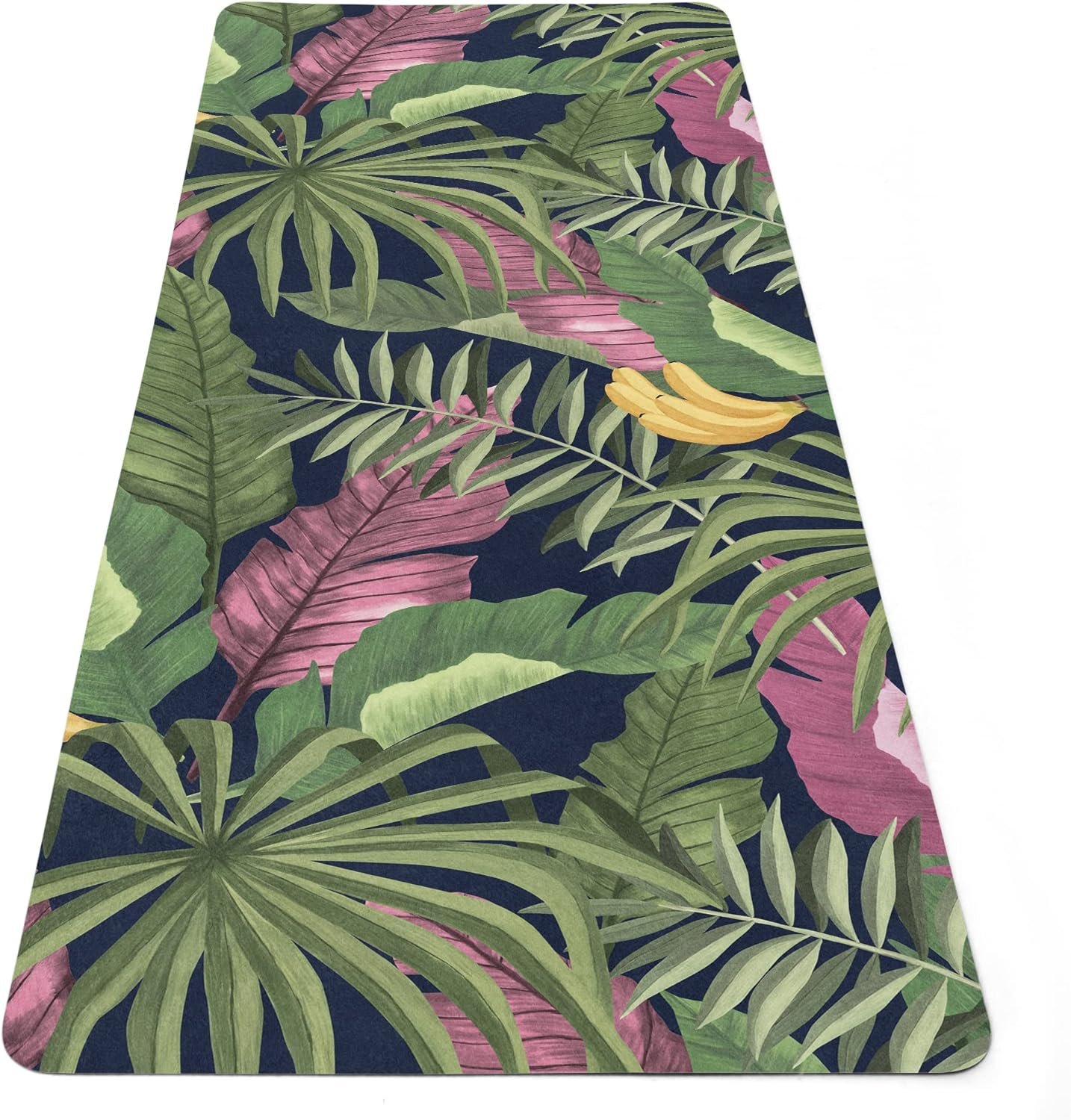Tropical Fitness Pad, Banana Leaves Yoga Mat, Custom Anti-slip Workout Rug, 27"x72" (68x183cm), Y-219