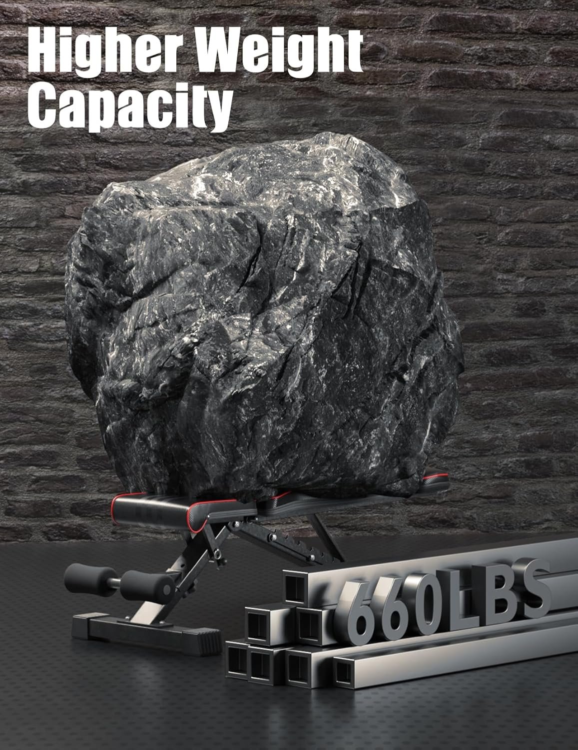 Adjustable 660LBS Weight Bench, 16 Positions Heavy Duty Weight Lifting Sit Up Bench Workout Benchs Folding Bench Press Exercise Bench - Image 2